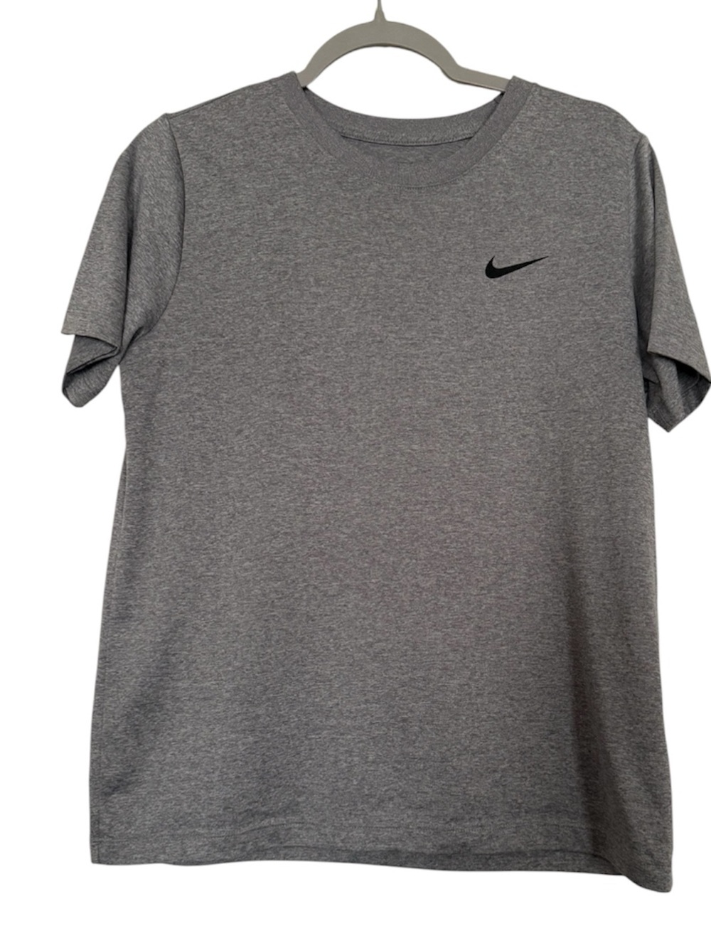 Nike Grey Short Sleeve Performance Tee with Black Swoosh
